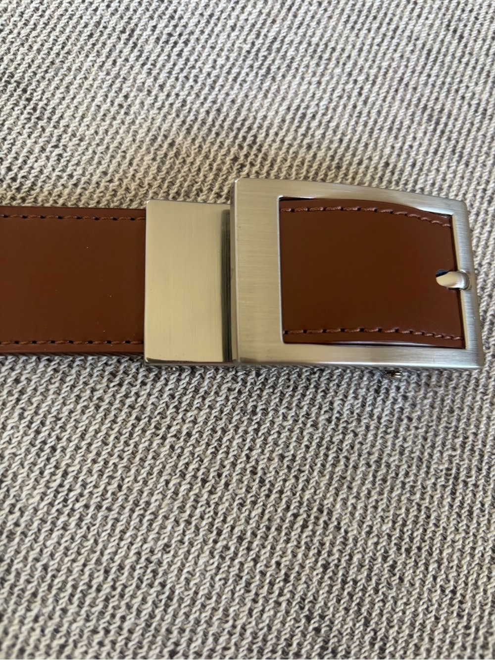Nexbelt Brown Leather Ratchet Dress Belt Silver Buckle Cut-to-Fit